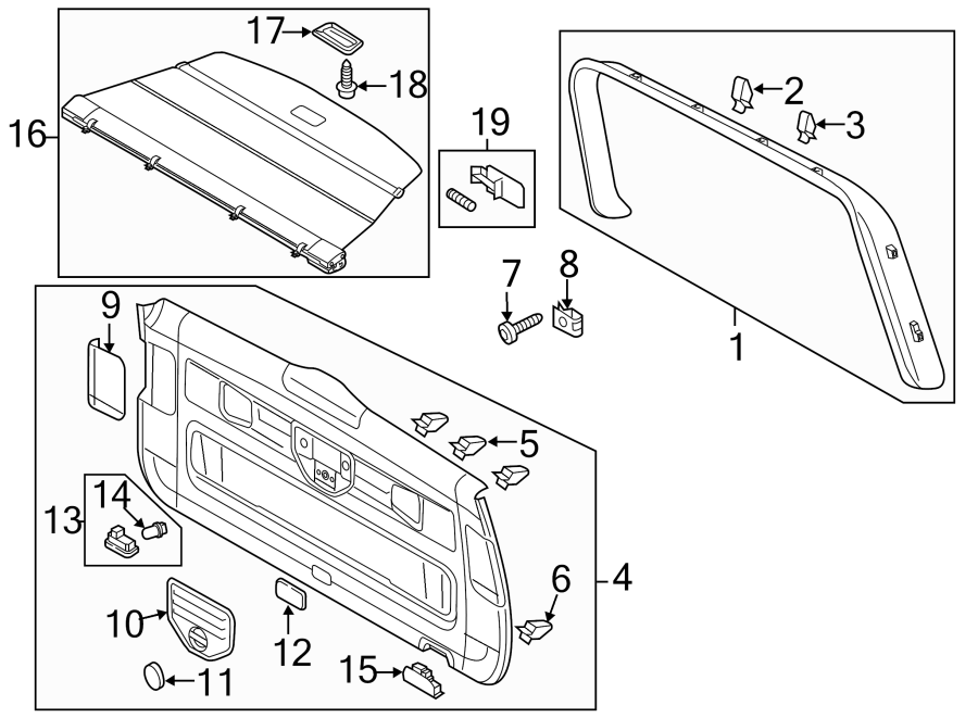 Volkswagen Touareg Cover CAP Trim Liftgate Lower Panel Emergency