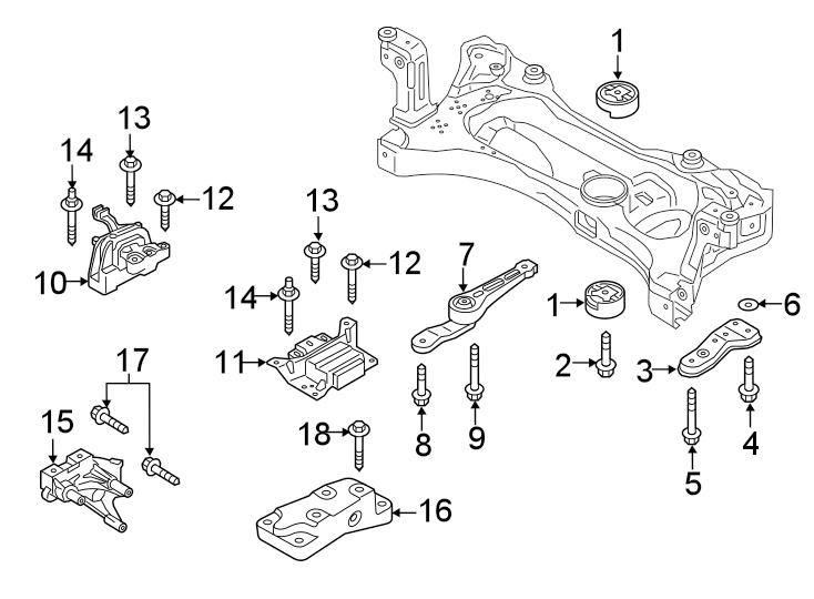 Volkswagen Jetta GLI Engine Mount Support Bracket. Rear support. 2.0